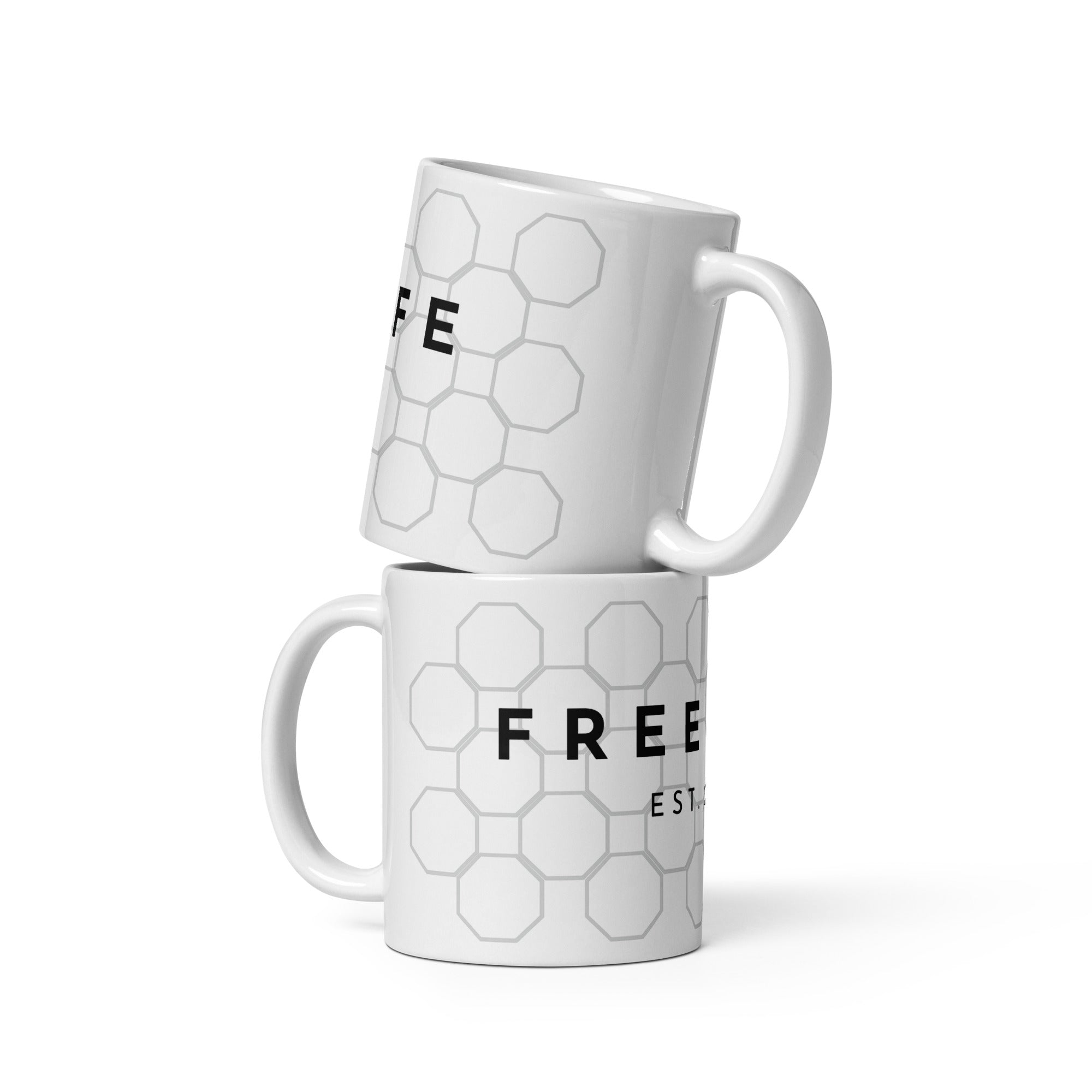 FREE LIFE LLC. White glossy mug