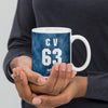 Customizable USS KITTY HAWK White glossy mug