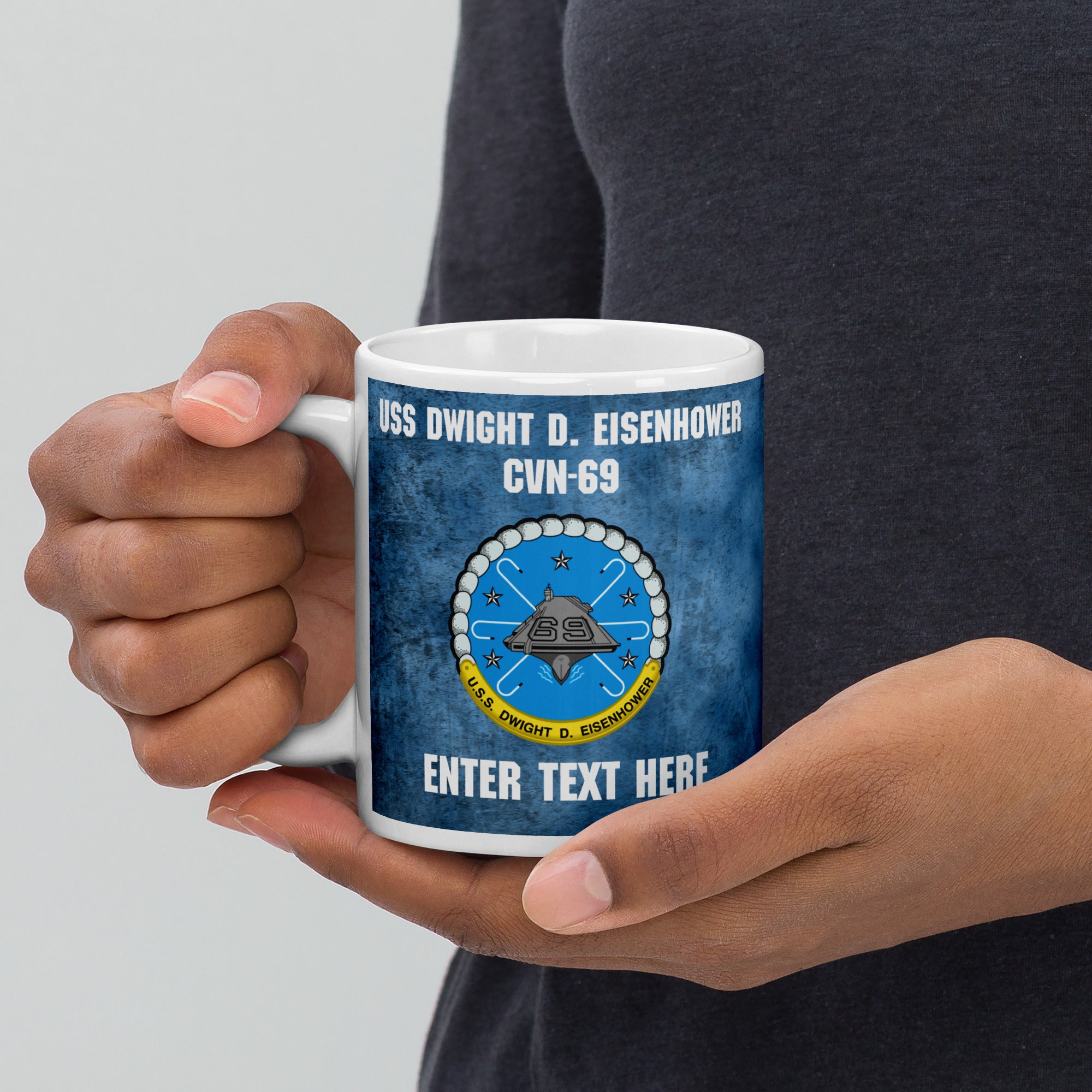 Customizable USS DWIGHT D. EISENHOWER White glossy mug