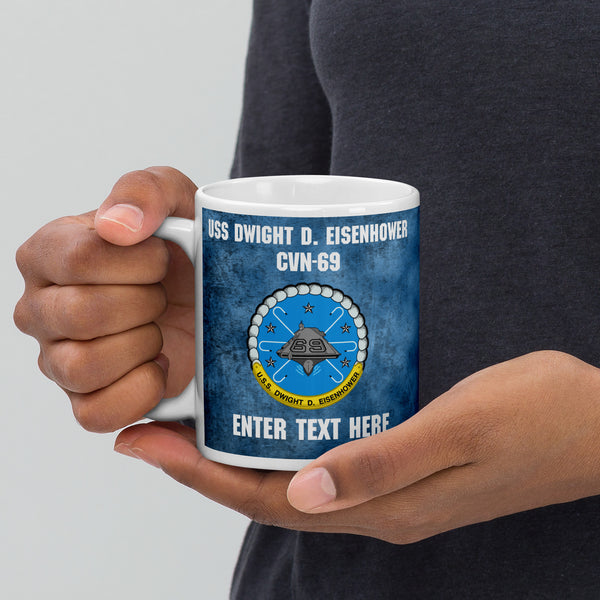 Customizable USS DWIGHT D. EISENHOWER White glossy mug