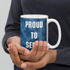 Customizable USS REEVES (DLG-24) White glossy mug