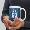 Customizable USS KITTY HAWK White glossy mug