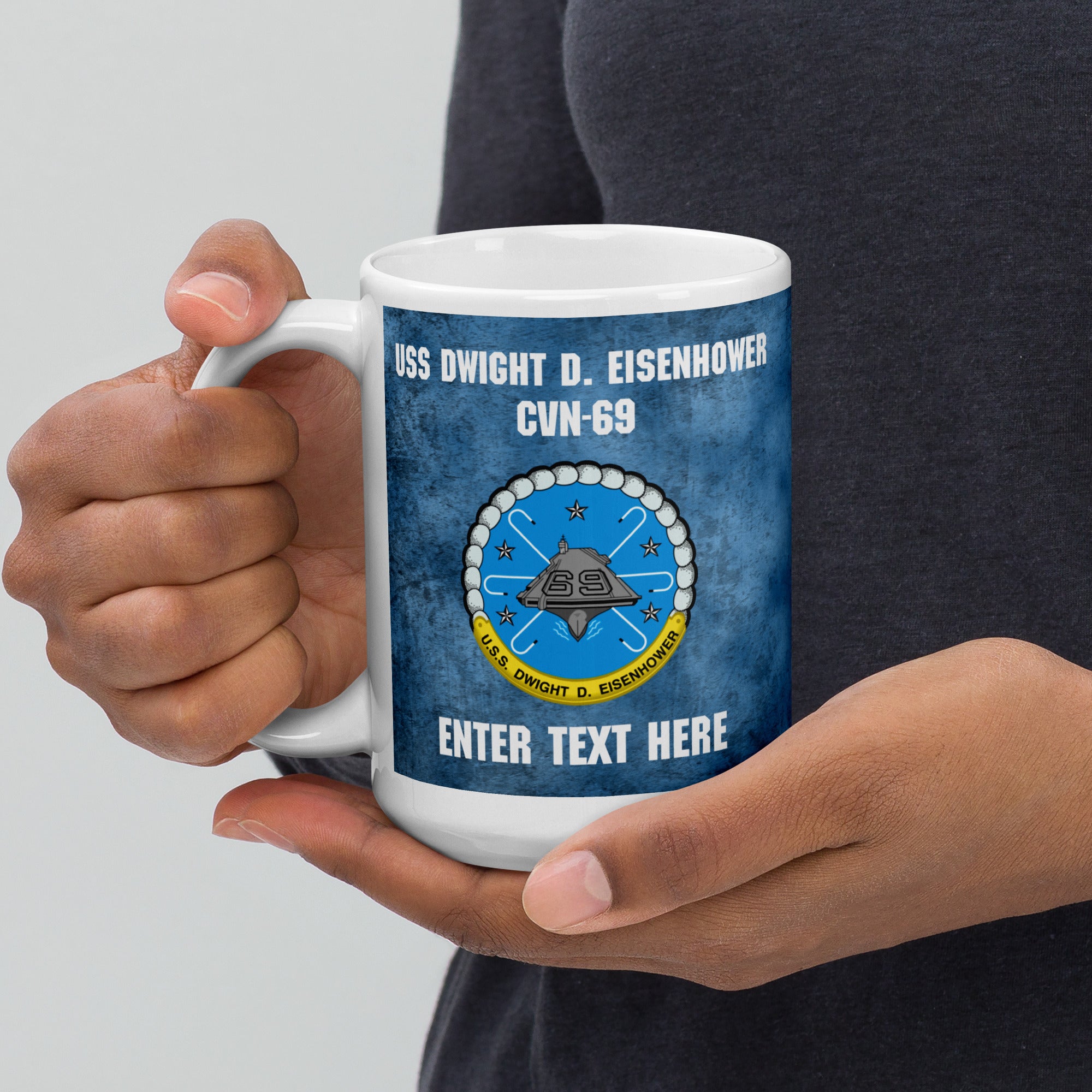 Customizable USS DWIGHT D. EISENHOWER White glossy mug