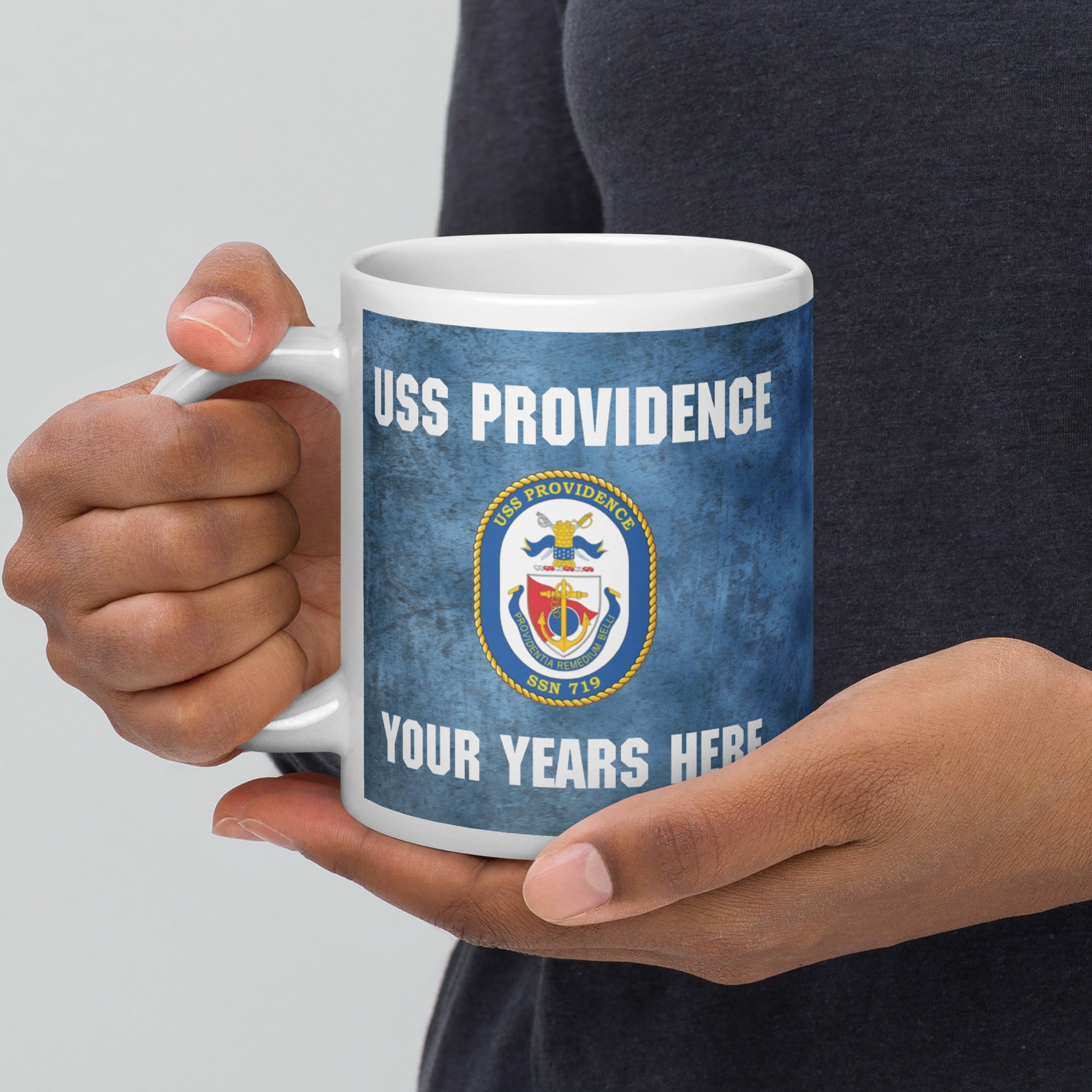 Customizable USS PROVIDENCE (SSN-719) White glossy mug