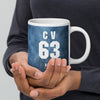 Customizable USS KITTY HAWK White glossy mug