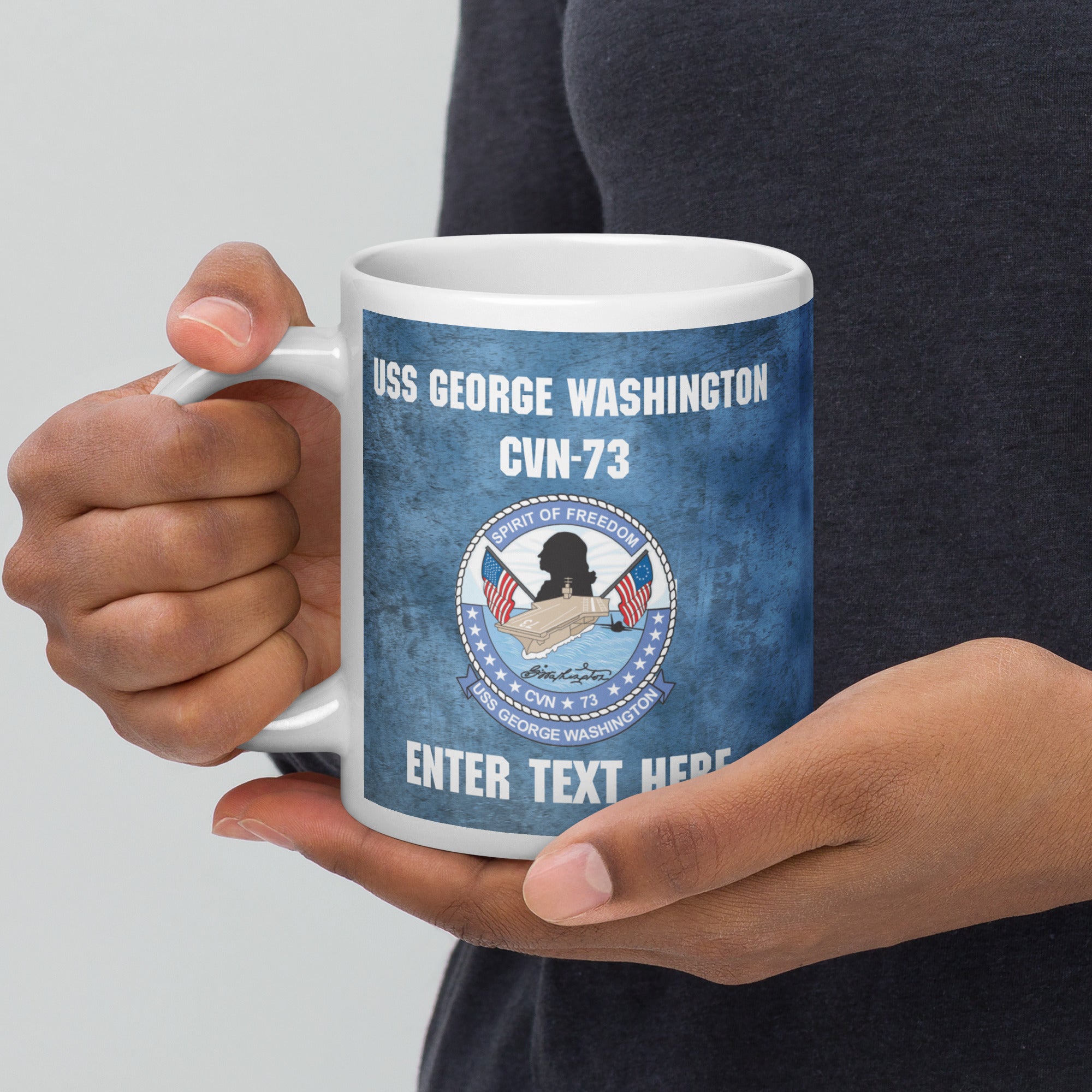 Customizable USS GEORGE WASHINGTON White glossy mug