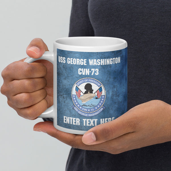Customizable USS GEORGE WASHINGTON White glossy mug