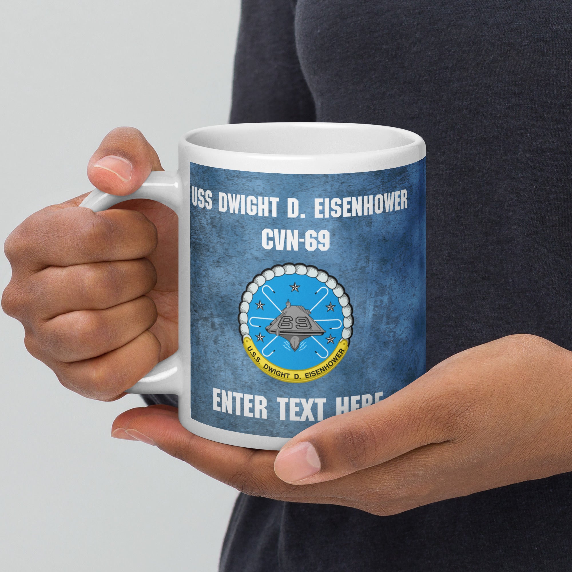Customizable USS DWIGHT D. EISENHOWER White glossy mug