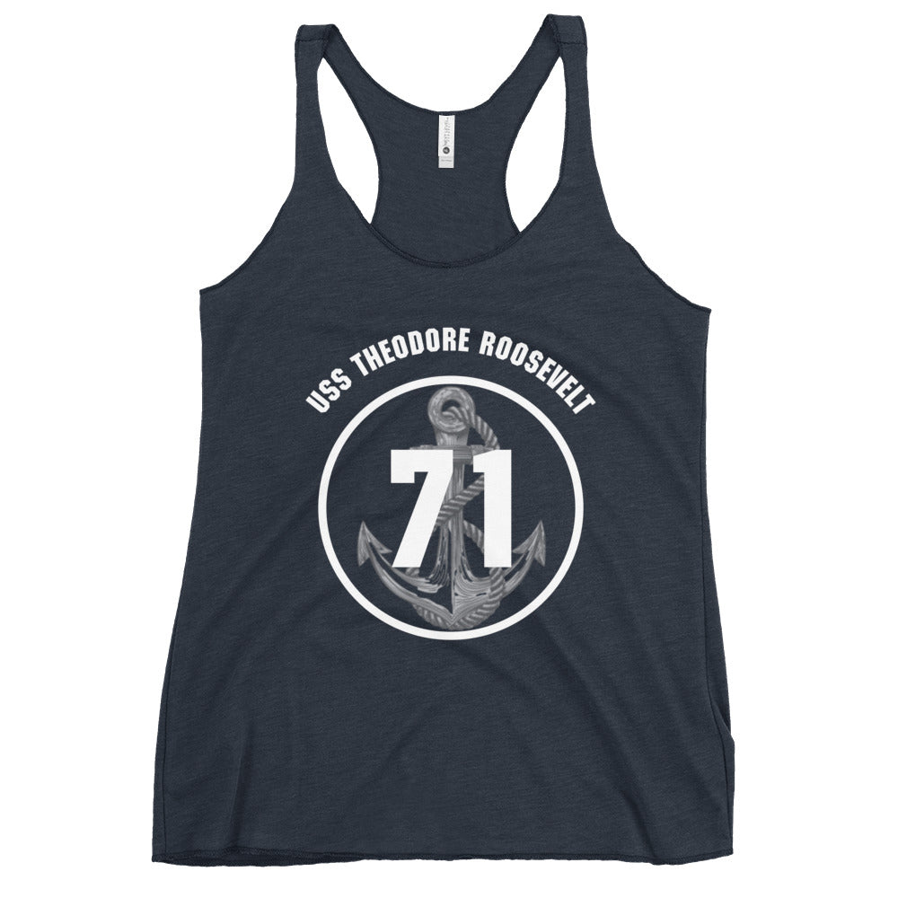 USS THEODORE ROOSEVELT Women's Racerback Tank