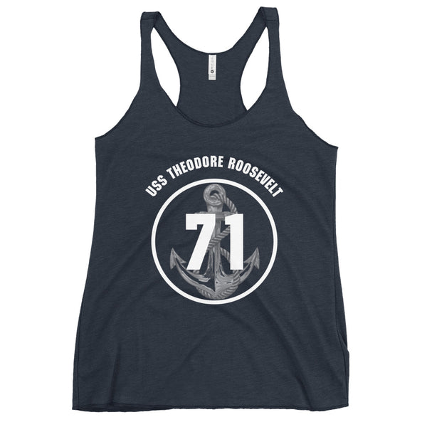 USS THEODORE ROOSEVELT Women's Racerback Tank