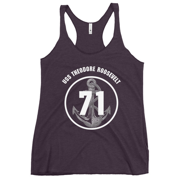 USS THEODORE ROOSEVELT Women's Racerback Tank