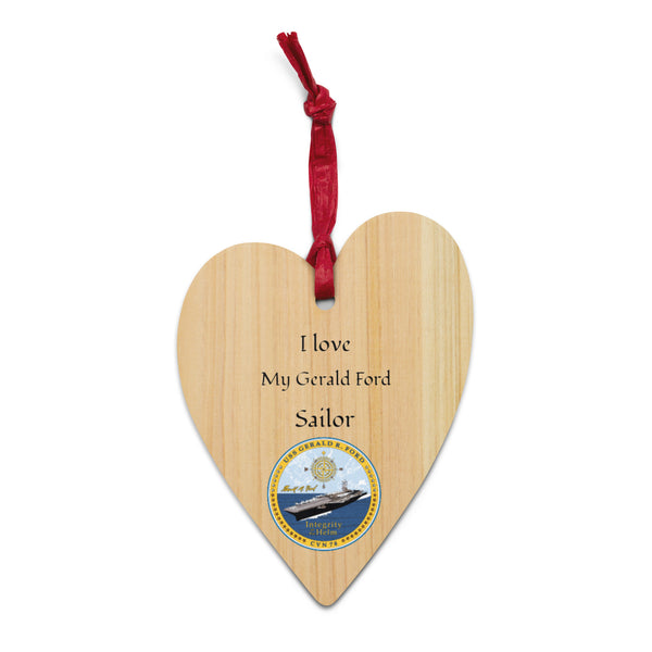 USS GERALD R. FORD Wooden Ornaments