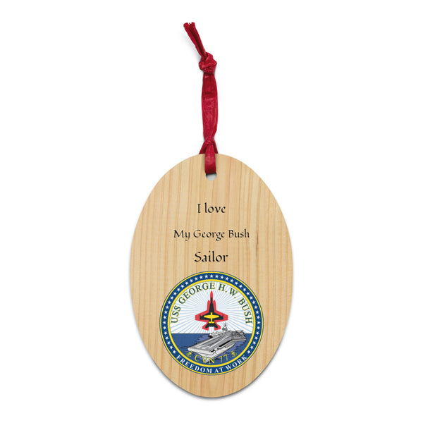 USS GEORGE H.W. BUSH Wooden Ornaments