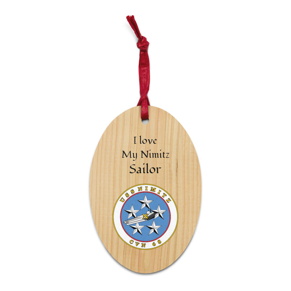 USS NIMITZ Wooden Holiday Ornaments