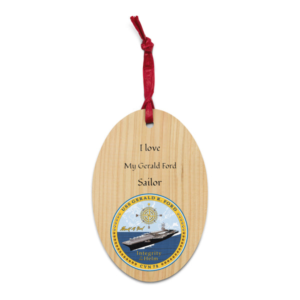 USS GERALD R. FORD Wooden Ornaments